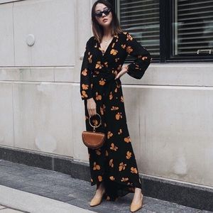 GANNI - Fairfax Georgette Wrap Floral Dress